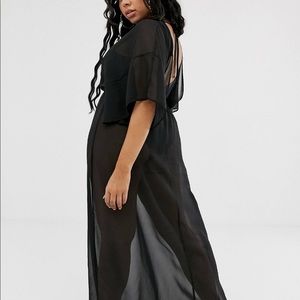 ASOS DESIGN Curve chiffon maxi dress cover up